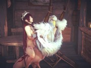 Preview 5 of Genshin Impact Hentai - Ninnguang Futanari sex with Rosaria in a tavern