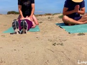 Preview 3 of Yoga Instructor Cum Inside Hotwifes Pussy Outdoor While Her Husband Watch | Caught by Strangers