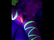 Preview 1 of Sexy neon raver girl gets creampied and cums by Habu from Bad Dragon