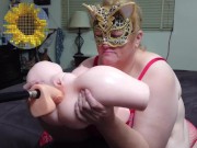 Preview 3 of Horny Kinky Big Ass BBW Step Mom Like To Watch Step Daughter Sex Doll Fuck  By Dildo Fucking Machine
