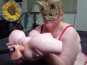 Preview 4 of Horny Kinky Big Ass BBW Step Mom Like To Watch Step Daughter Sex Doll Fuck  By Dildo Fucking Machine