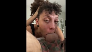 CURLY HAIR SLUT GETS HER FACE FUCKED