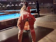 Preview 1 of Skirt was too short for no panties at the pool hall...couldn't hide my pussy!
