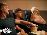 Preview 3 of Twink Pop - Straight Guys Joey Mills & Felix Fox Secretly Stroke Each Other's Cock At The Cinema