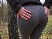 Preview 2 of Sexy Pawg Milf Teasing Her Visible Panty Line In Public Park