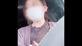 Married Woman Touching Nipples While Driving