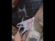Preview 4 of Pissing down the floor, got piss on my feets