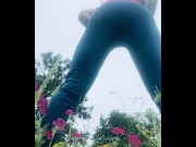 Preview 2 of Curvy milf enjoys anal play while hiking at the park. Always ready to show off my holes in public