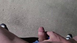 Maverick hot dick through a reflection ejaculates outside