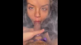 Smoking blowjob, She loves sucking cock