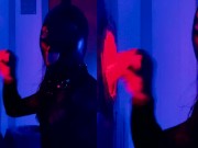 Preview 5 of sissy with latex mask sucking cock at gloryhole