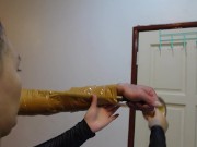 Preview 5 of Tape Bondage Whole Body CBT Sissy Asian
