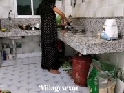 Preview 1 of Black Dress Wife Sex With Kitchen ( Official Video By villagesex91)