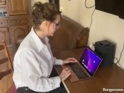 Preview 1 of POV.  "I have an important meeting" Cum on stepmom's face (With subs)