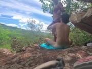 Preview 1 of Nature sex in the tropical mountain, she sucks and rides like a godess