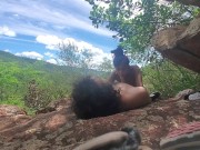 Preview 4 of Nature sex in the tropical mountain, she sucks and rides like a godess
