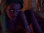 Preview 1 of Purple Night Elf in Skyrim has Side Anal on bed | Skyrim Porn Parody