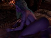 Preview 2 of Purple Night Elf in Skyrim has Side Anal on bed | Skyrim Porn Parody
