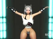 Preview 2 of Super hot gamer girl gets hard anal fuck with a sexy futanari in the sci-fi prison