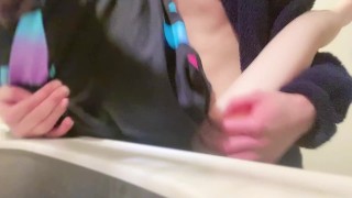Busty Japanese AV star, Buruma Aoi, performs an oral fuck-a-thon episode with 2 studs in this