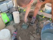 Preview 1 of Construction Work Porn. Building a sink with a butt plug inside my ass. I end up masturbating hard.