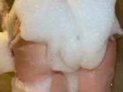 Preview 1 of Quick blowjob on bathroom big cum on her mouth