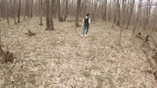 A Walk for Snowdrop Flowers Ended with a Blowjob in the Middle of the Forest - Black Lynn