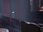 Preview 2 of Tifa Throatfuck Throatpie in a public cinema