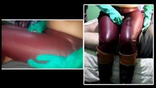 OnlyEm420 OF STAR previews her SUCKING OWN NIPPLES breast play solo TATTOOED MILF in leathers & PVC
