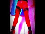 Preview 3 of Sissy Doll Latex Mistress TS shemale