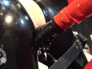 Preview 3 of Pegging My Rubber Doll - Lady Bellatrix in heavy rubber with strap-on (teaser)