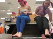Preview 1 of public shoe try on with milajoyce69