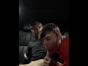 Preview 2 of big dick scottish boys suck & wank in car ( CallumandCole )