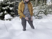 Preview 1 of HOT TWINKS JERKING OFF IN DEEP SNOW! CUMMING ALL OVER SNOW!