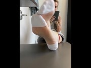 Preview 4 of Beautiful Candid Soles at the Coffee Shop (HD PREVIEW)