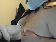 Preview 3 of More Crossdressing Superchub playing with their fat hairy fupa and tits. 2 camera test.