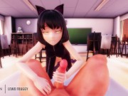 Preview 1 of RWBY - Blake HJ & BJ [4K MMD UNCENSORED HENTAI]