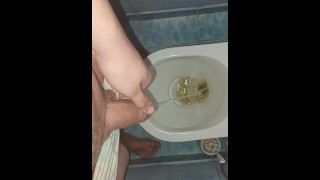 Peeing in a toilet