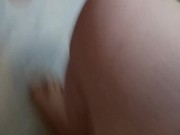 Preview 3 of Extreme fat pussy view! I pee in my panties then hold my fat pussy open for him to pee on me