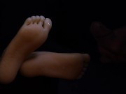Preview 5 of She shows her feet and I cum on them