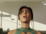 Preview 5 of Lara Croft gets standing fucked and creampied in the office