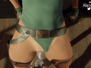 Preview 6 of Lara Croft gets standing fucked and creampied in the office