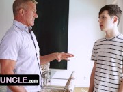 Preview 1 of Hunk Step Grandpa Matthew Figata Spanks And Breeds Dakota Lovell's Bubble Butt Full Movie - SayUncle