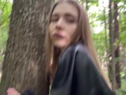 Preview 5 of RISKY PUBLIC SEX in the forest with Californiababe
