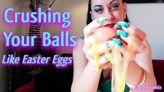 Crushing Your Balls Like Easter Eggs - Lady Bellatrix in fingernail fetish Femdom pov (teaser)