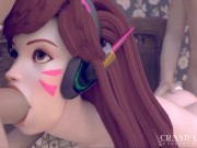 Preview 6 of D.Va Face Fcuked With A Cock In Both Her Holes