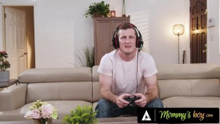 MOMMY'S BOY - Lonely Stepmom Riley Jacobs Interrupts Stepson's Gaming Sesh To Get Drilled Doggystyle