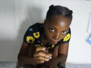 Preview 3 of Follow That Ebony Big Ass Into The Bedroom For Amazing Eye Contact Deepthroat Blowjob - Mastermeat1