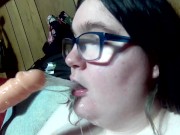 Preview 3 of sucking a dildo and swallowing cum