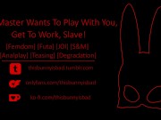 Preview 2 of [Badz Bunny JOI] "Your Master Wants To Play With You... Get To Work, Slave!"